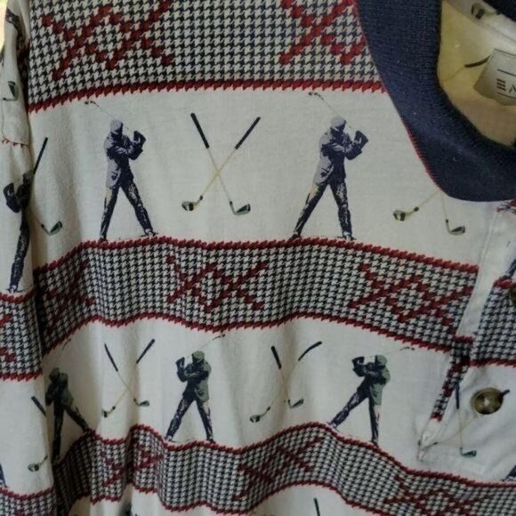 Natural Issue Golfer Graphics Sz. XL Collared SS Button Polo - Picture 4 of 10